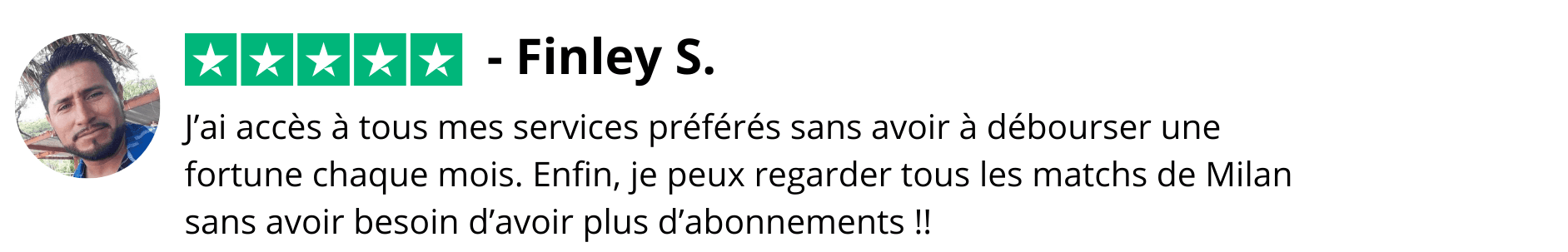 J’ai accès à tous mes services préférés sans avoir à débourser une fortune chaque mois. Enfin, je peux regarder tous les matchs de Milan sans avoir besoin d’avoir plus d’abonnements !!